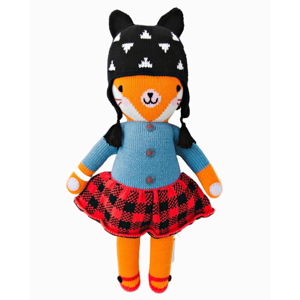 Cuddle + Kind Sadie the Fox Hand Knit Doll Granola Plush Stuffed Animal Stuffy